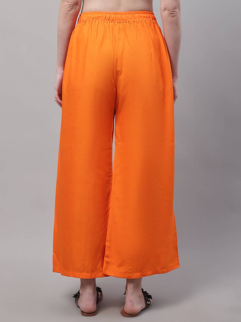 Orange Rayon flared Palazzo