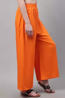 Orange Rayon flared Palazzo