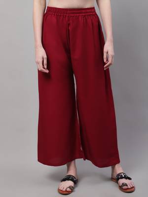 Maroon Rayon flared Palazzo 1