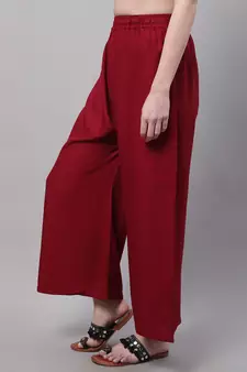 Maroon Rayon flared Palazzo