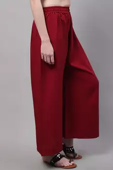 Maroon Rayon flared Palazzo