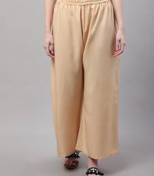 Beige Rayon flared Palazzo