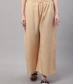 Beige Rayon flared Palazzo