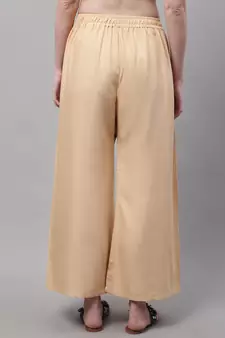 Beige Rayon flared Palazzo