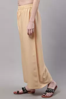Beige Rayon flared Palazzo