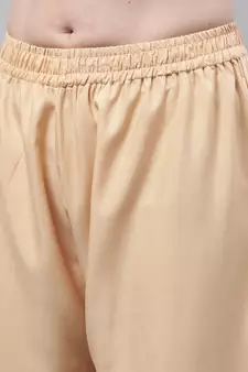 Beige Rayon flared Palazzo