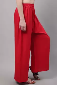 Red Rayon flared Palazzo