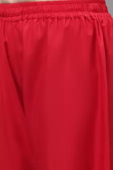 Red Rayon flared Palazzo