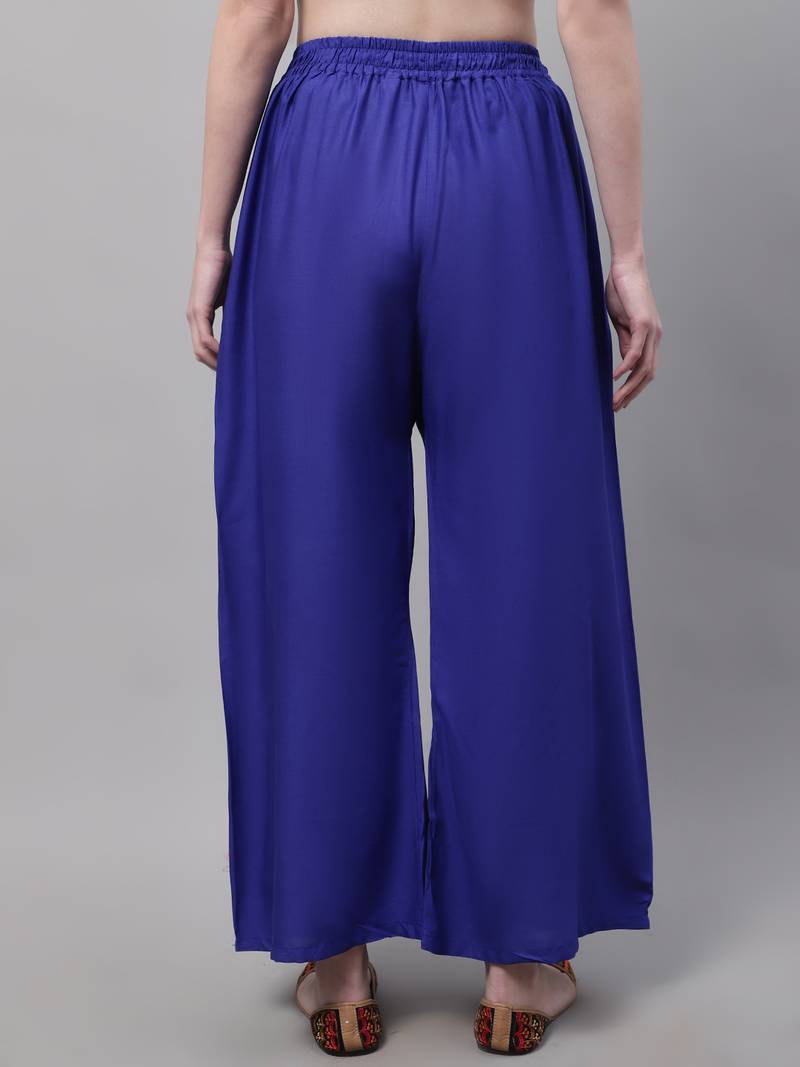 Royal Blue Rayon flared Palazzo