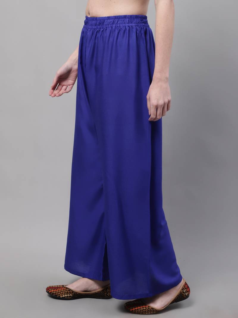 Royal Blue Rayon flared Palazzo