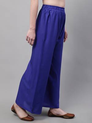 Royal Blue Rayon flared Palazzo 4