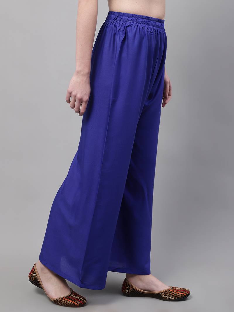 Royal Blue Rayon flared Palazzo