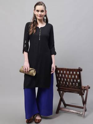 Royal Blue Rayon flared Palazzo 5