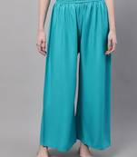 Turquoise blue Rayon flared Palazzo
