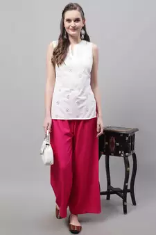Pink Rayon flared Palazzo