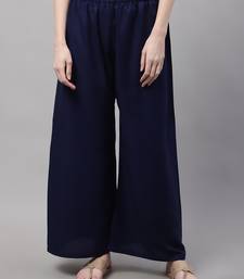 Navy Blue Rayon flared Palazzo