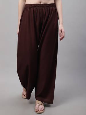 Brown Rayon flared Palazzo 1