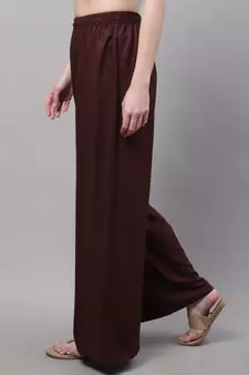 Brown Rayon flared Palazzo