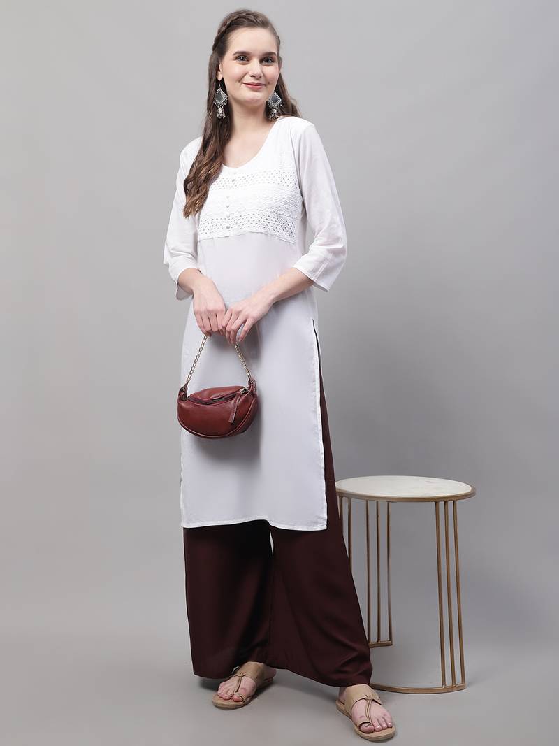 Brown Rayon flared Palazzo