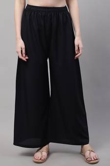 Black Rayon flared Palazzo