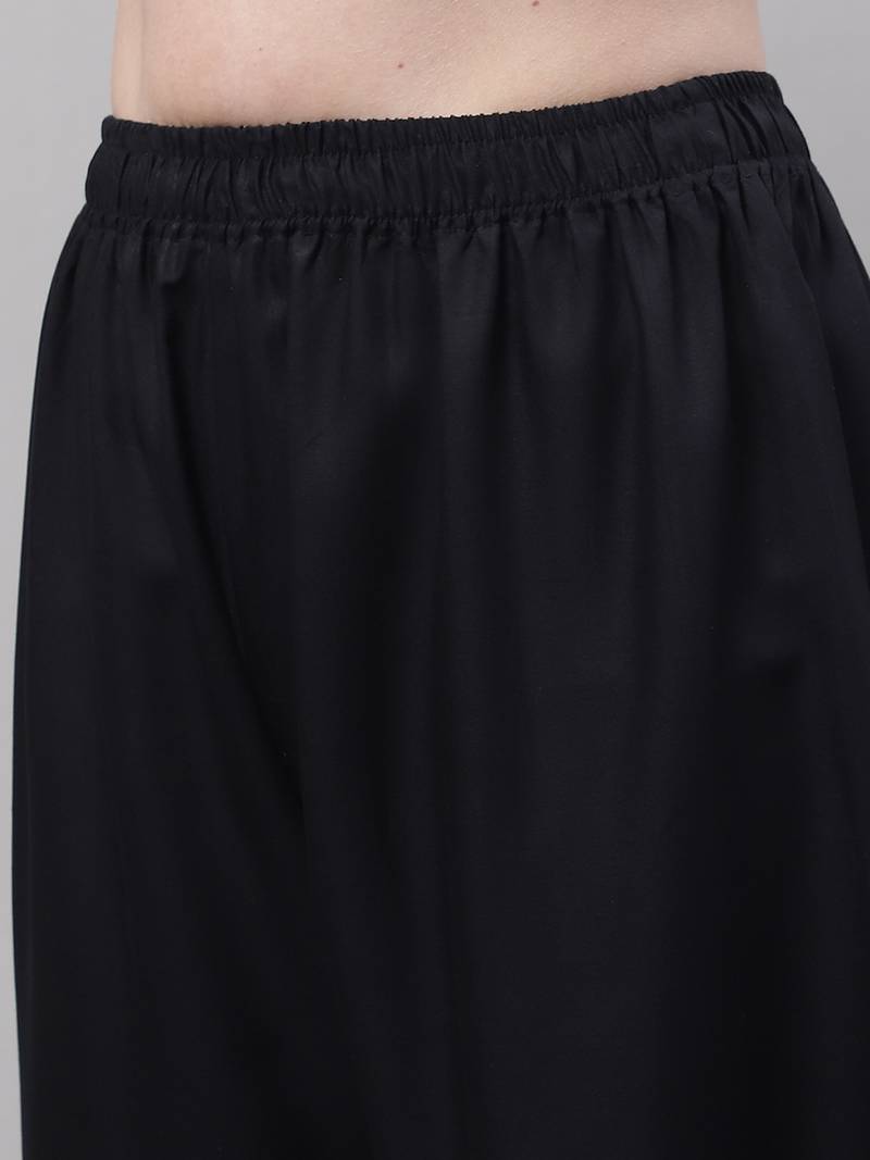 Black Rayon flared Palazzo