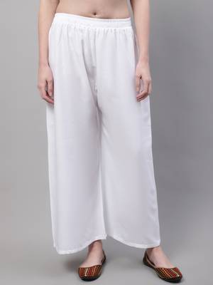 White Rayon flared Palazzo 1