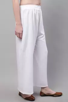 White Rayon flared Palazzo