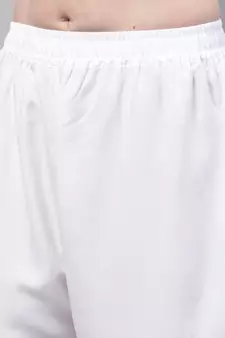 White Rayon flared Palazzo