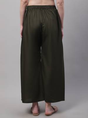 Olive Rayon flared Palazzo 2