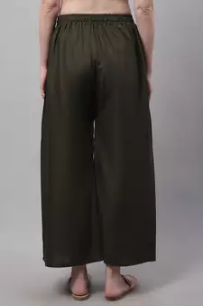 Olive Rayon flared Palazzo
