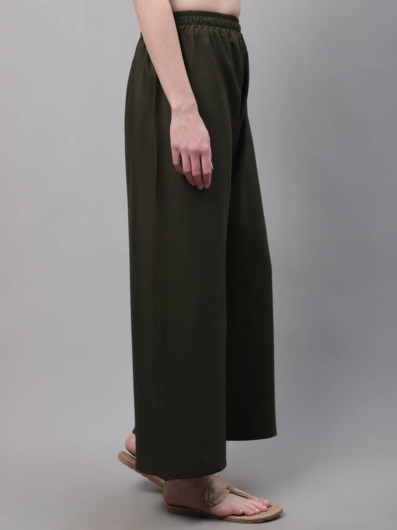 Olive Rayon flared Palazzo