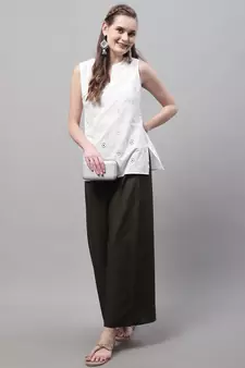 Olive Rayon flared Palazzo