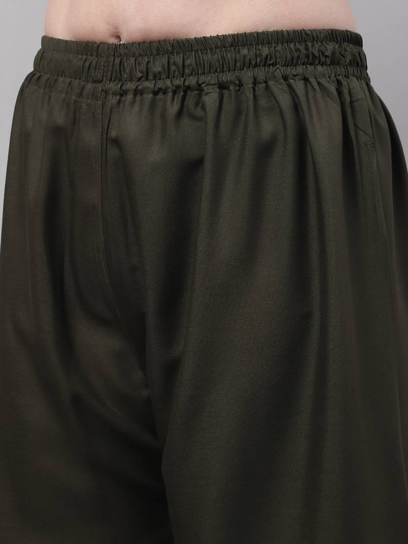 Olive Rayon flared Palazzo