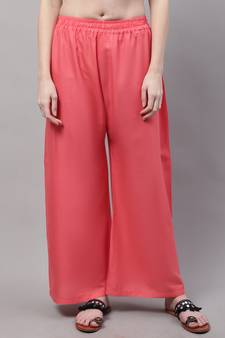 Peach Rayon flared Palazzo