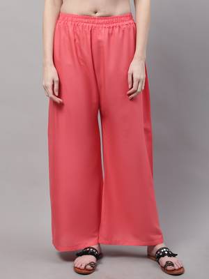 Peach Rayon flared Palazzo 1