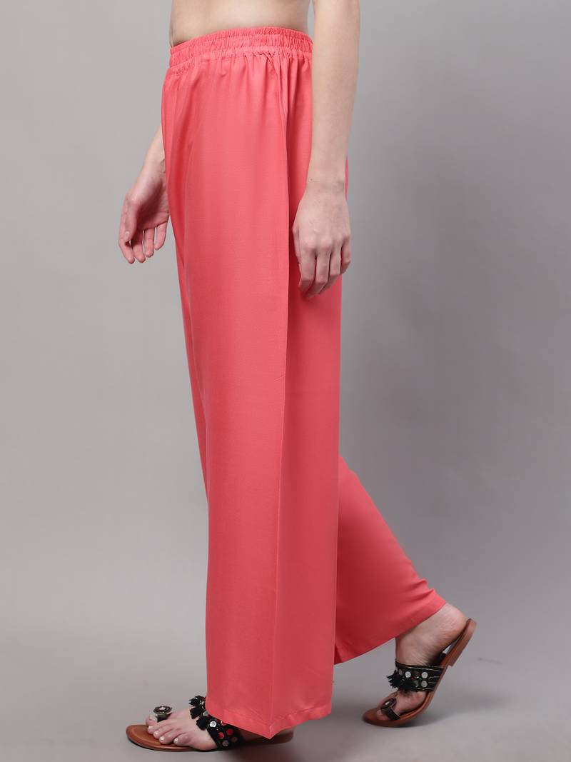 Peach Rayon flared Palazzo