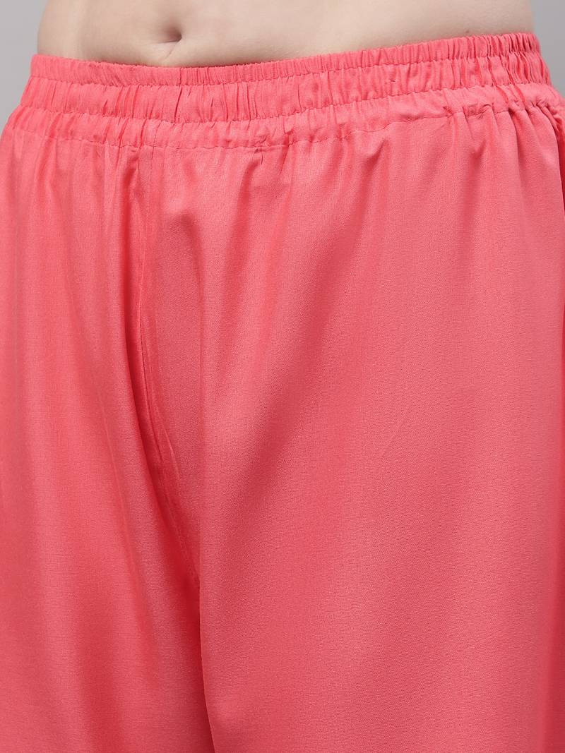 Peach Rayon flared Palazzo