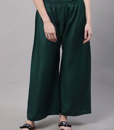 Dark Green Rayon flared Palazzo