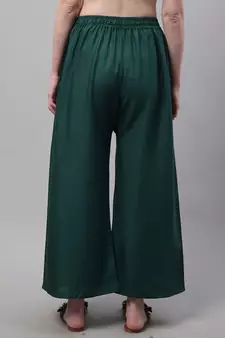 Dark Green Rayon flared Palazzo