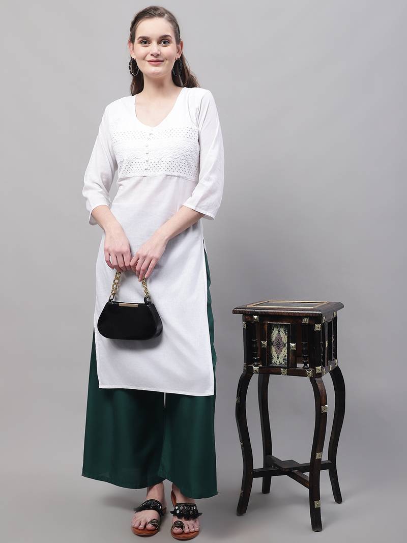 Dark Green Rayon flared Palazzo