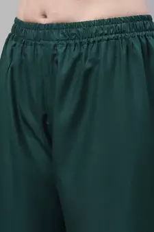 Dark Green Rayon flared Palazzo