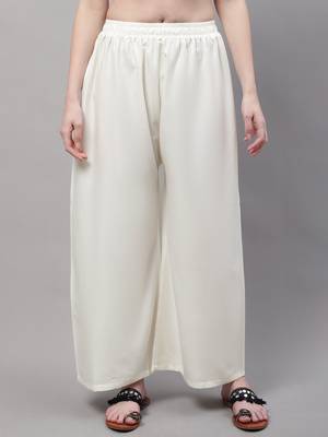 Cream Rayon flared Palazzo 1