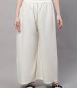 Cream Rayon flared Palazzo