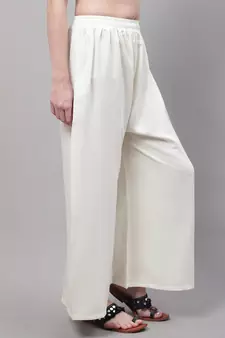 Cream Rayon flared Palazzo