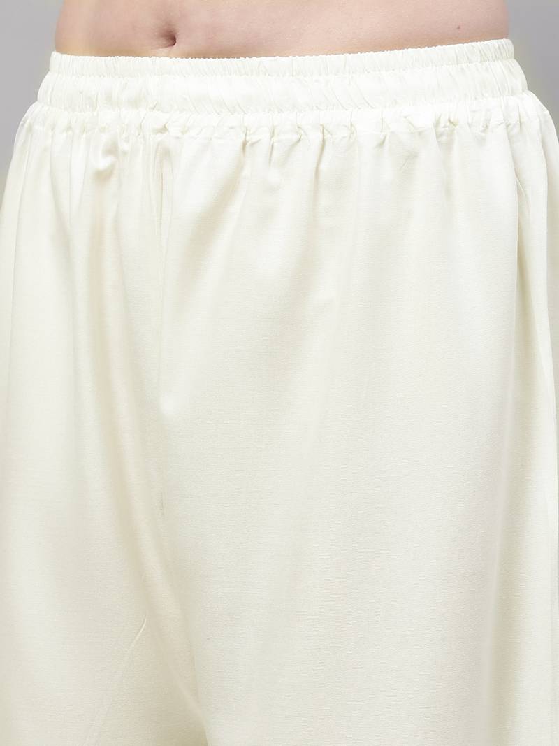 Cream Rayon flared Palazzo