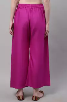 Magenta Rayon flared Palazzo