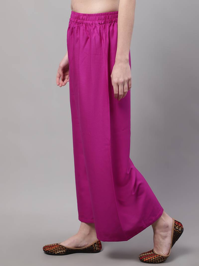 Magenta Rayon flared Palazzo