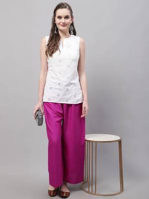 Magenta Rayon flared Palazzo 5