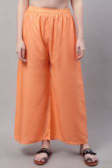 Pastel Orange Rayon flared Palazzo