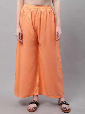 Pastel Orange Rayon flared Palazzo 1